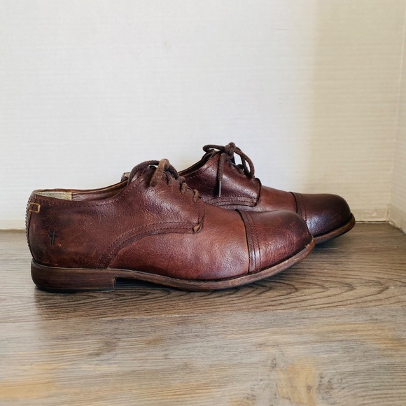 Frye, Mens Brown Captoe Oxfords,11D.